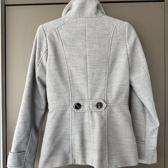 Grey Double Breasted Pea Coat - Picture 9 of 13